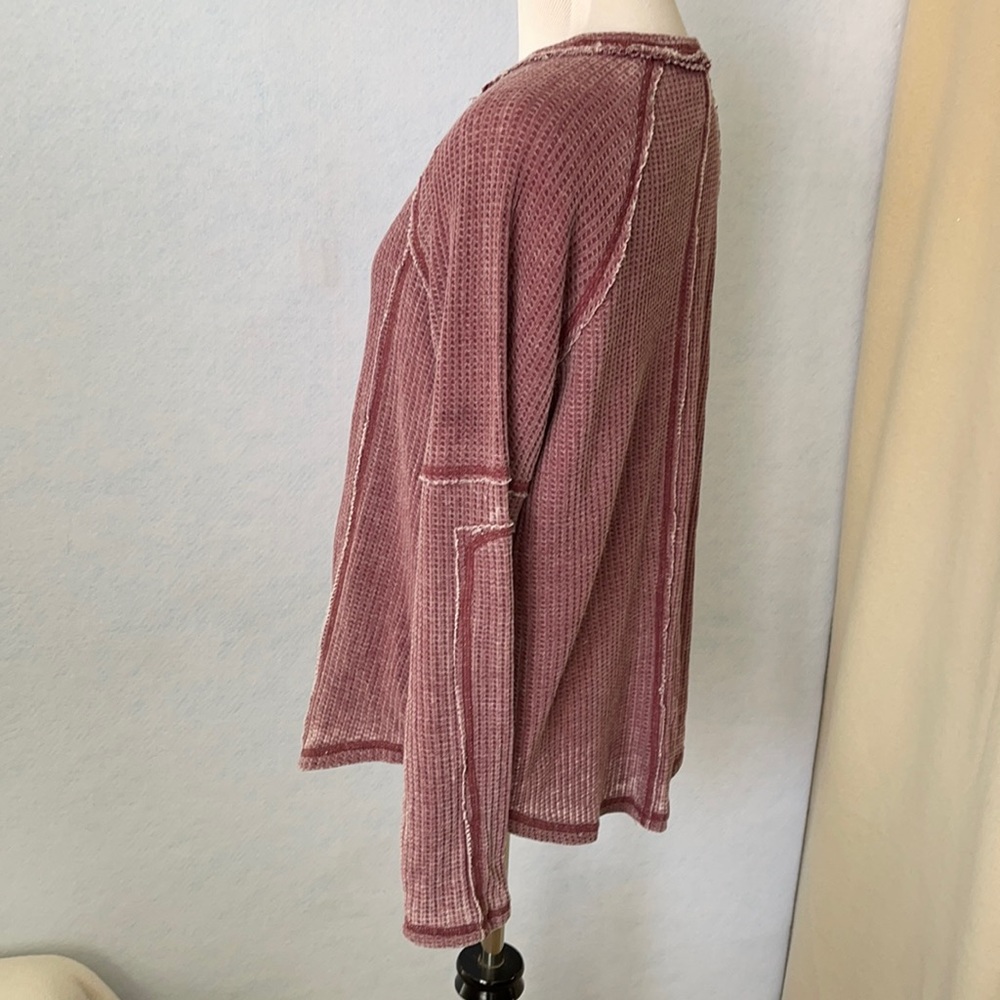 American Rag Thermal Ribbed Long Sleeve Rag Shirt - Picture 9 of 12